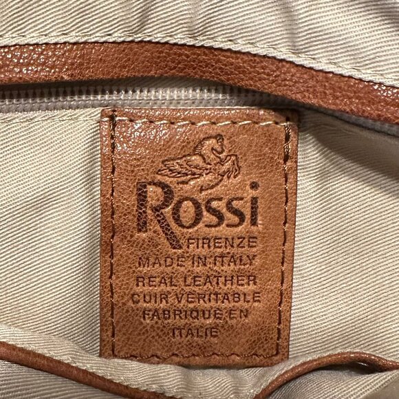 Rossi Firenze Italy Cognac Brown Genuine Leather Tote Bag - Picture 2 of 10
